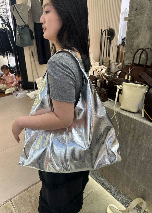 Silver Large Hobo Bag