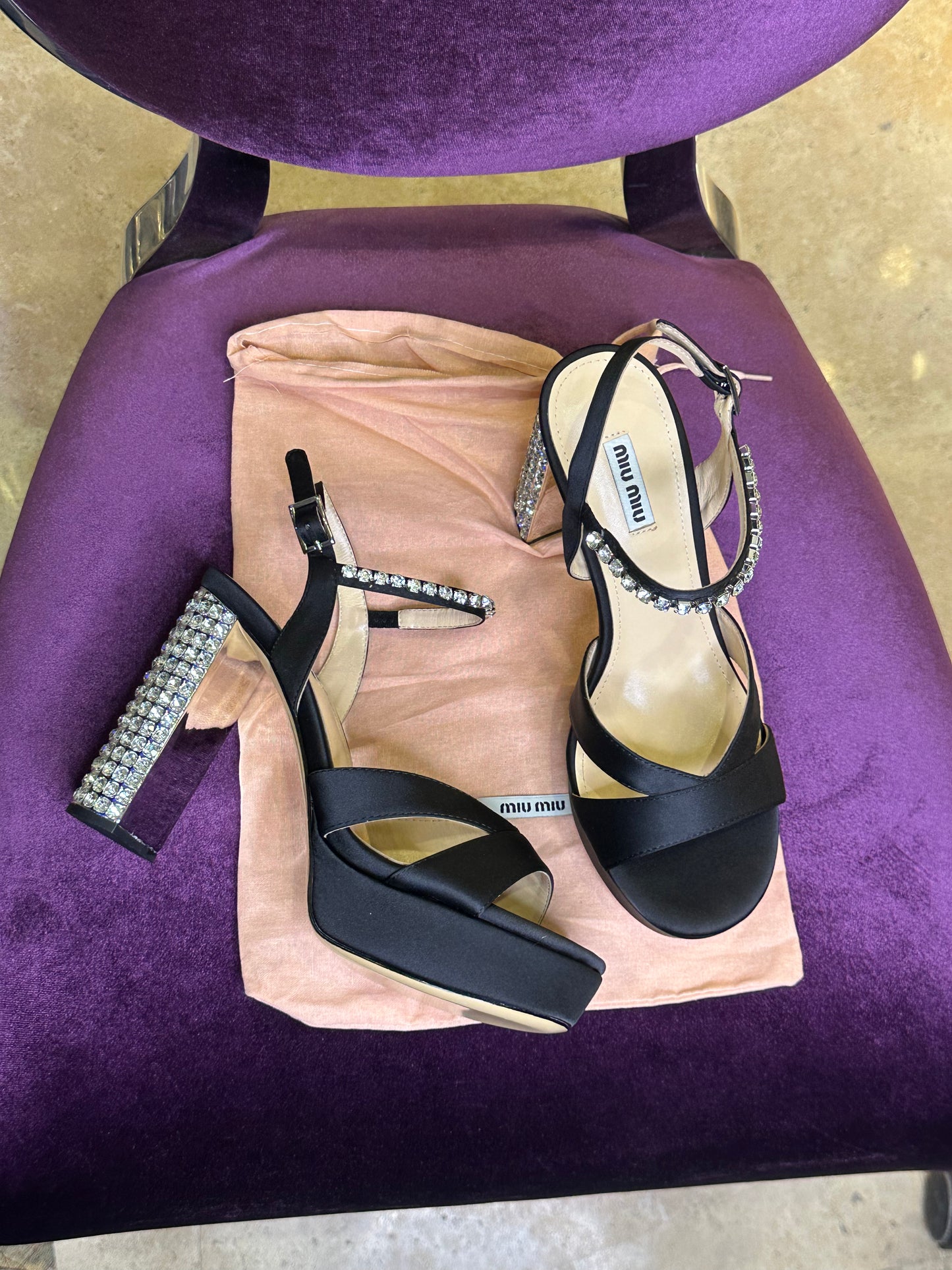 Miu Miu Diamond Platform Heels