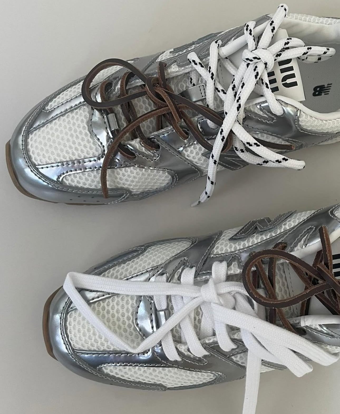 New Balance x Miu Miu Silver Sneaker