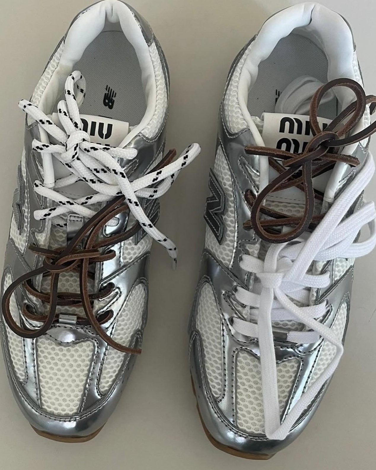 New Balance x Miu Miu Silver Sneaker