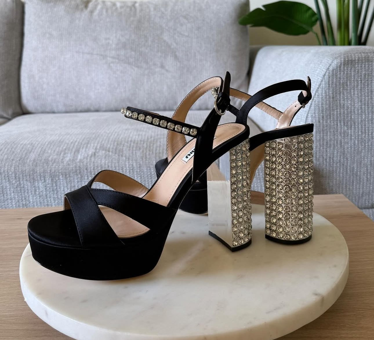 Miu Miu Diamond Platform Heels