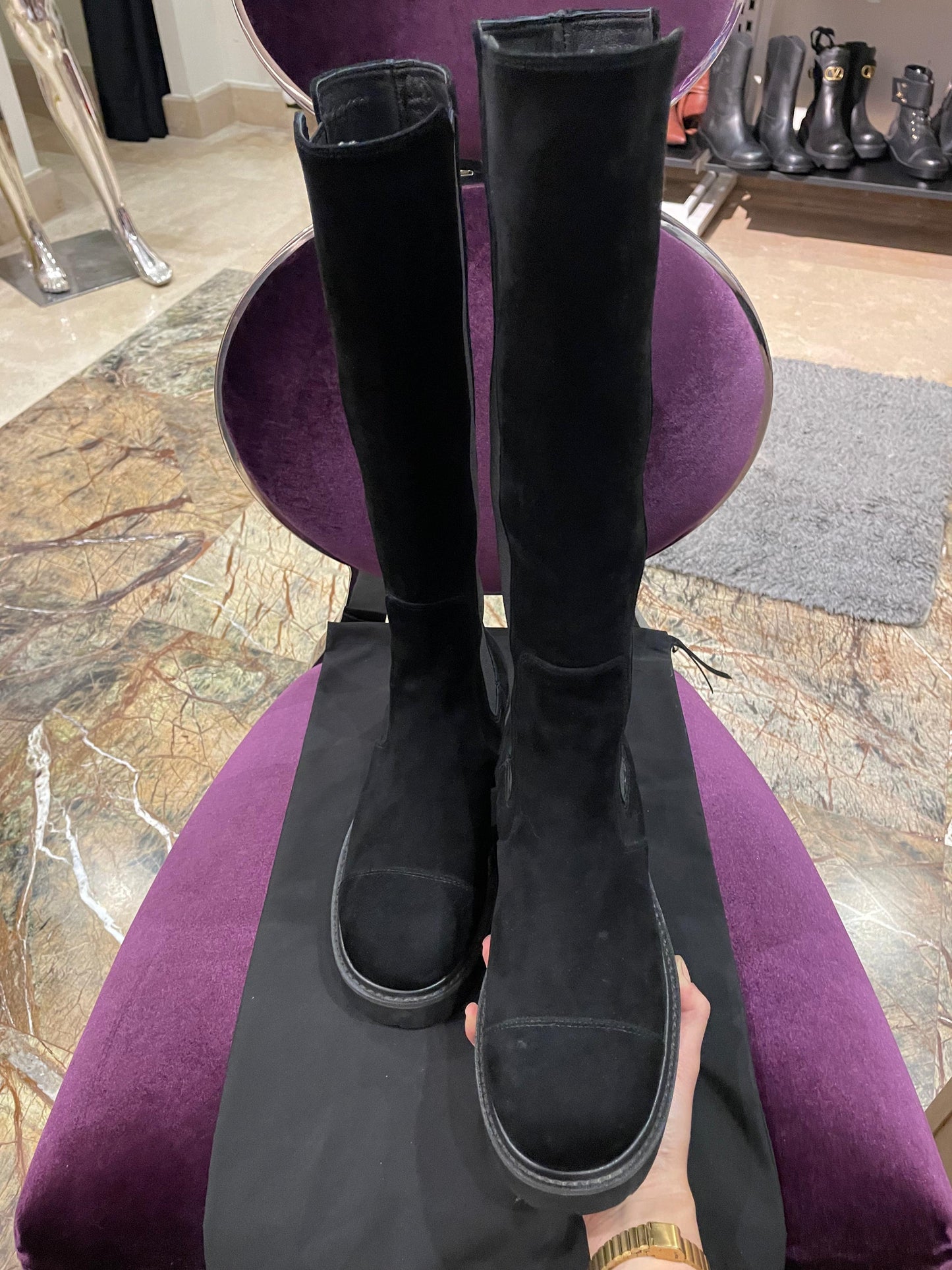 Chanel Suede Mid-Length Boots