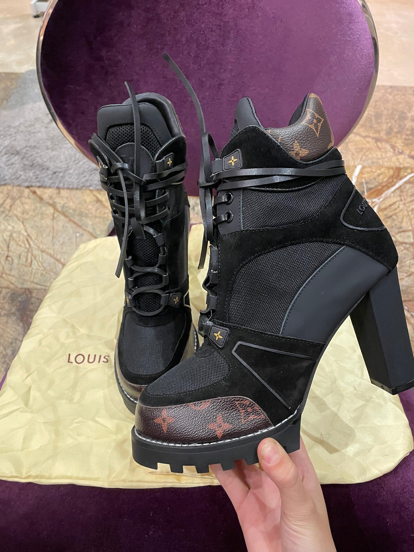 Louis Vuitton High Heels Monogram Boot