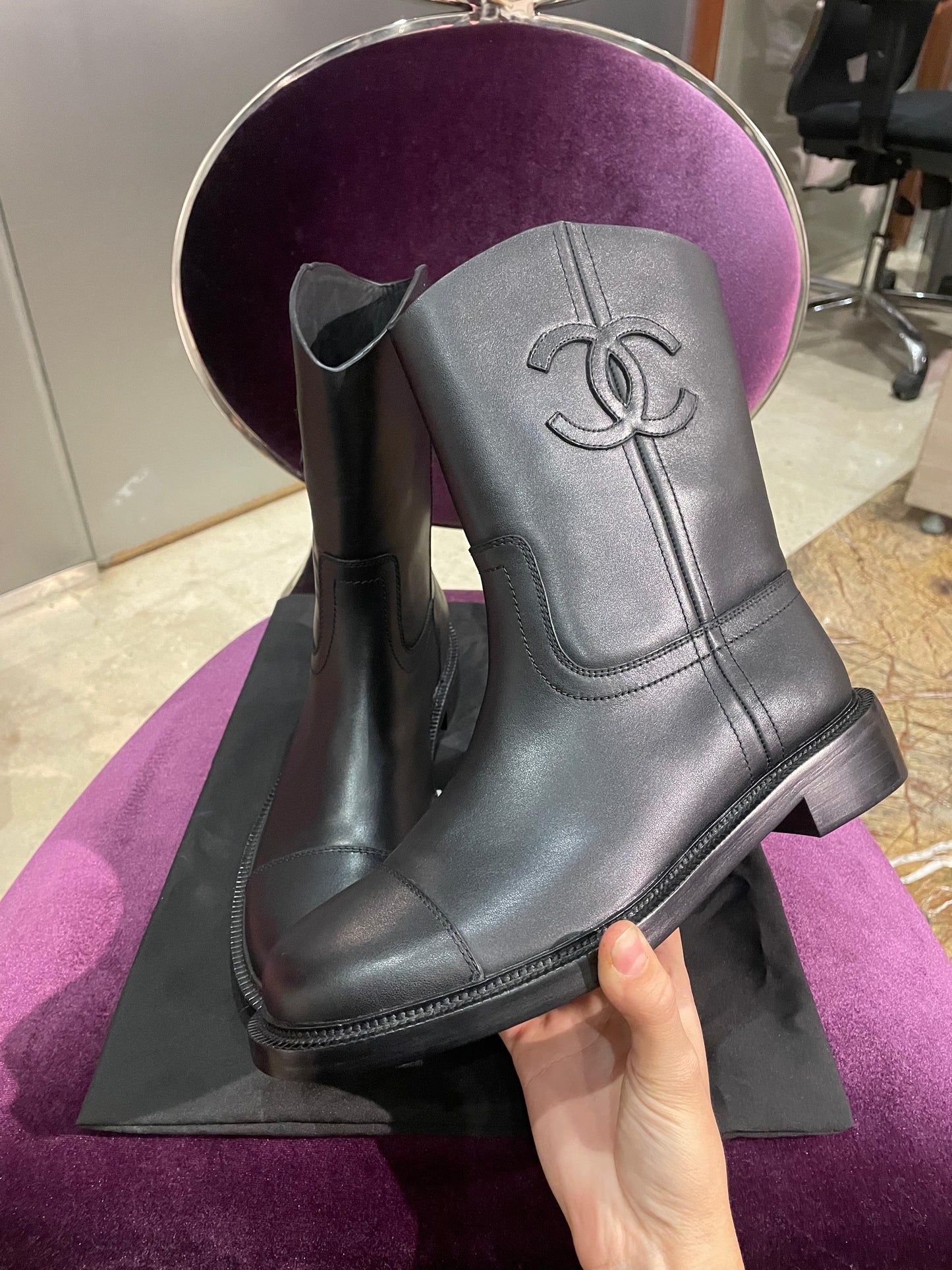 Chanel CC Logo Short Boots