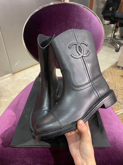 Chanel CC Logo Short Boots