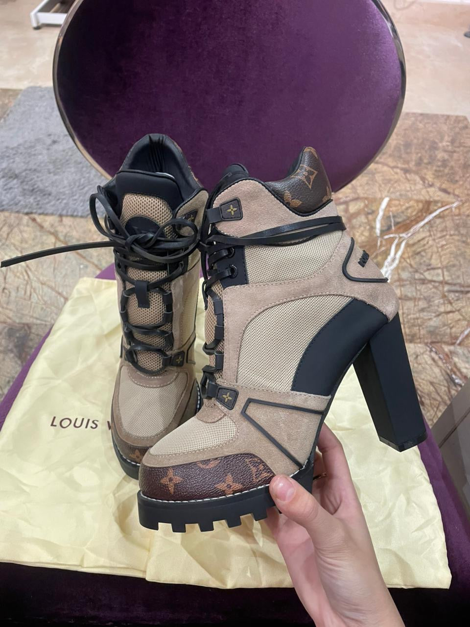 Louis Vuitton High Heels Earthy Boot