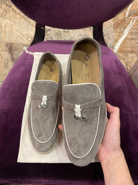 Lora Piana Summer Walk Light Brown with White Lining Loafer