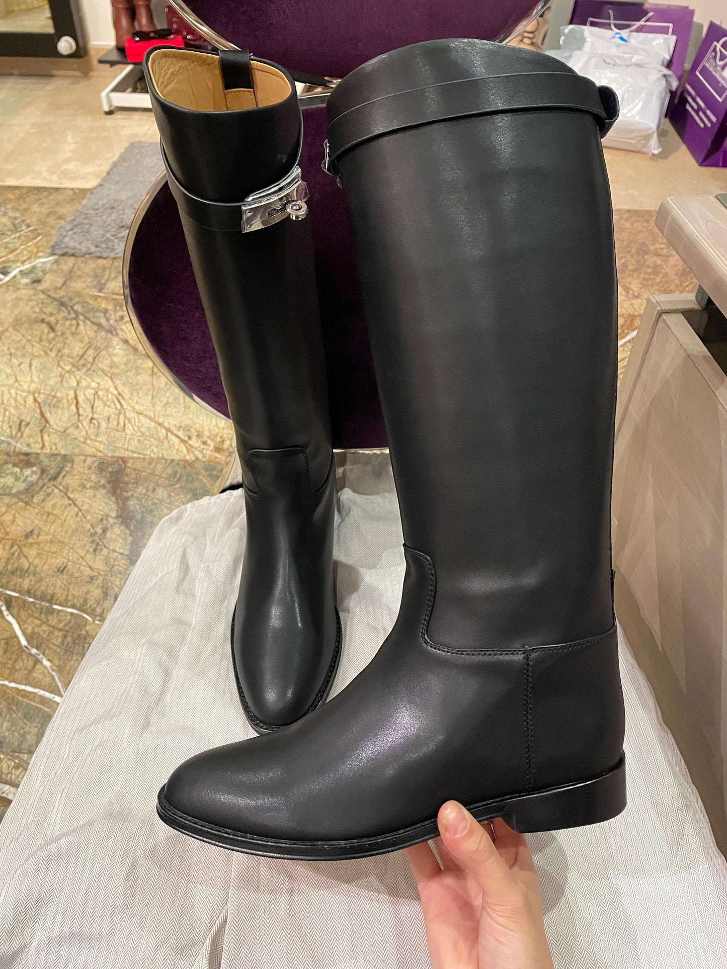 Hermes Black Jump Boot