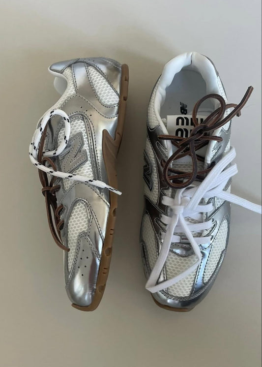 New Balance x Miu Miu Silver Sneaker