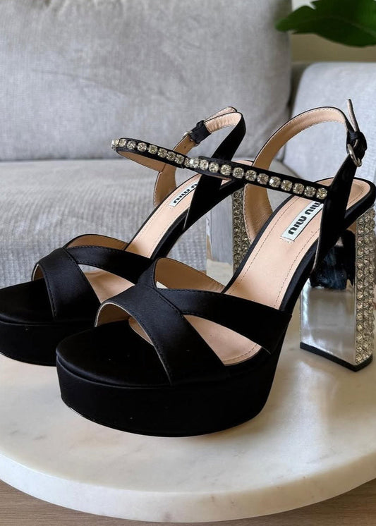 Miu Miu Diamond Platform Heels