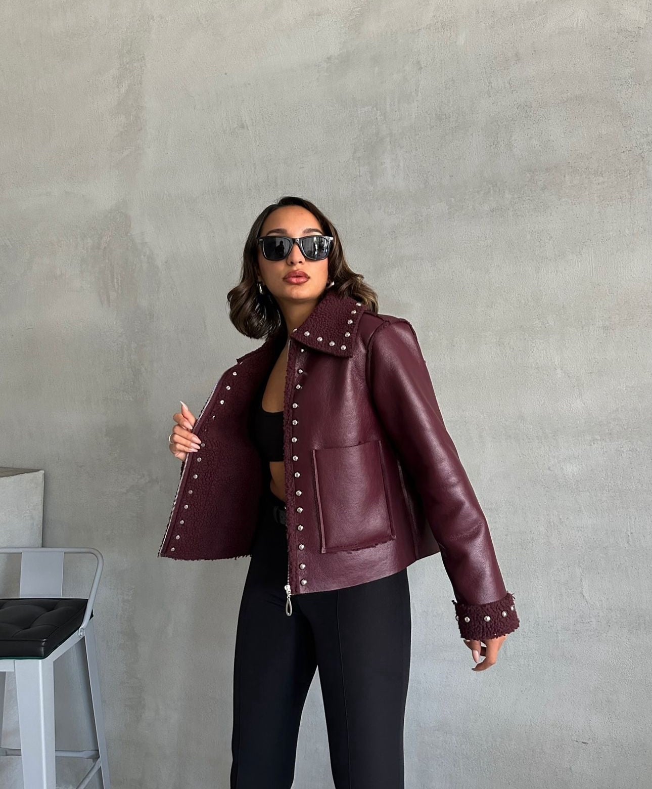 Burgundy Leather Jacket