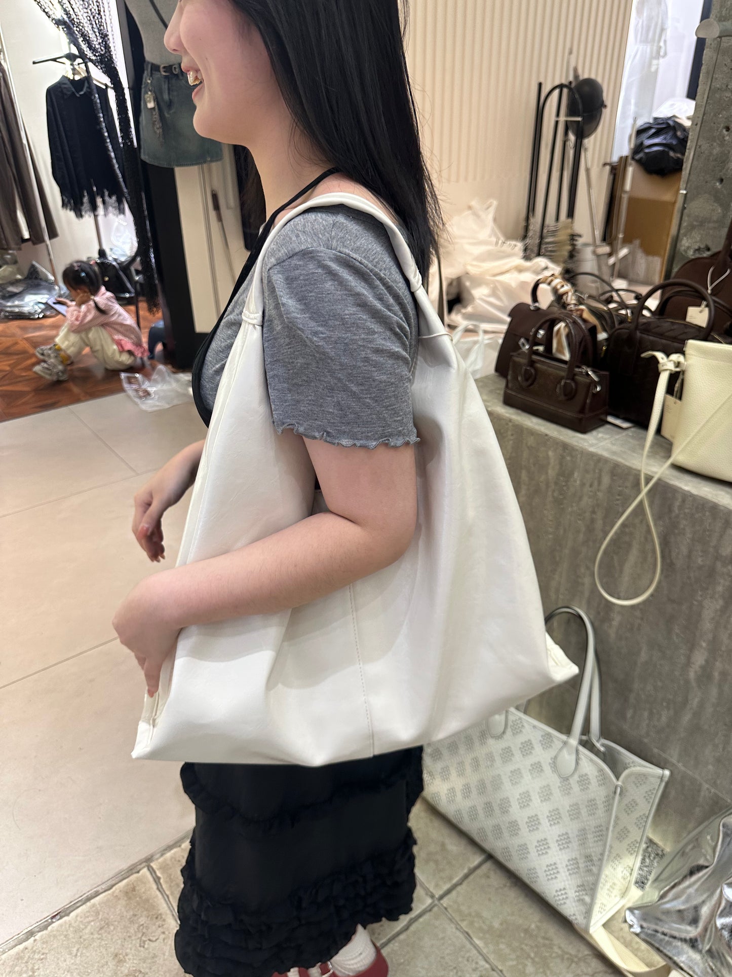 White Large Hobo Bag