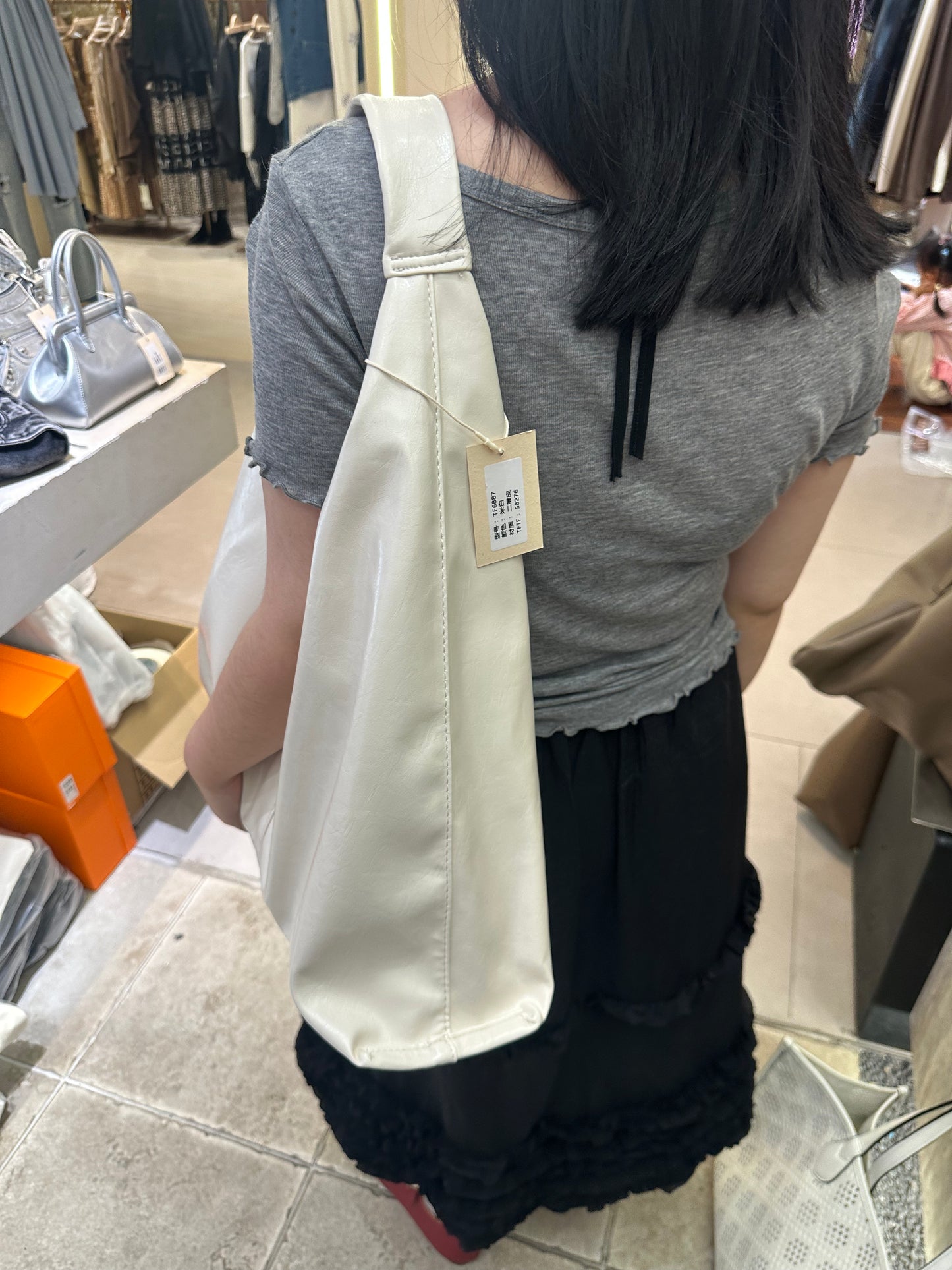 White Large Hobo Bag