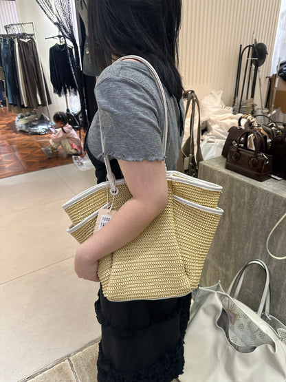 White Raffia Bag