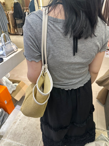 White Raffia Bag