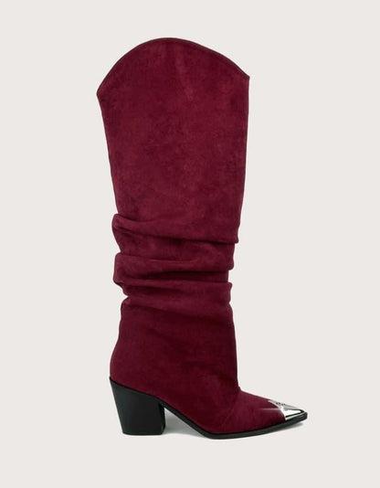 Velvet Burgundy High Boot