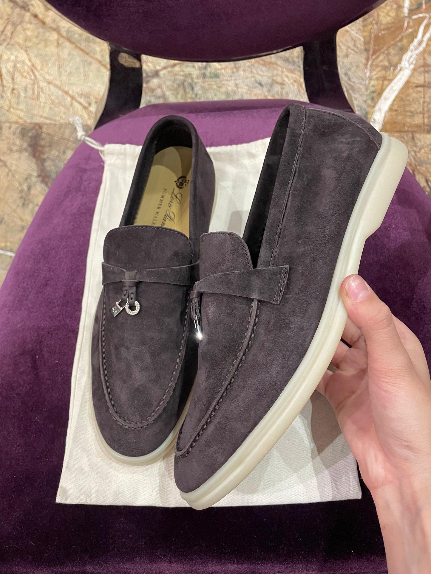 Lora Piana Summer Walk Coffee Loafer