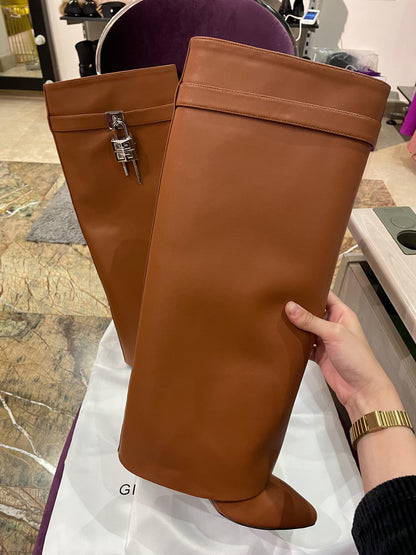 Givenchy Shark Lock Brown Boots